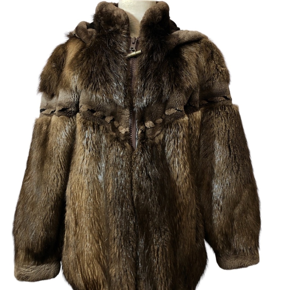 Vintage Jean Crisan Fourrure Mixed Fur Coat w/ Detachable Hood – Made in Canada